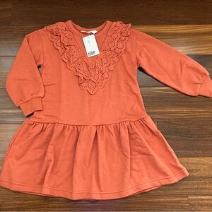 BNWT H&M Kids Sweatshirt Dress in Rust